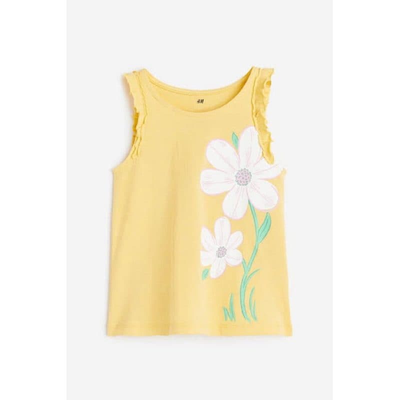 H&M SALE, Flowers Light Yellow Vest — gambar 3