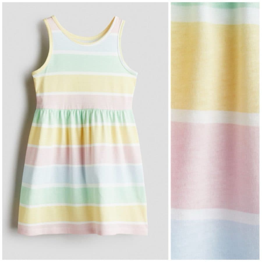 H&M SALE, Stripe Yellow Dress