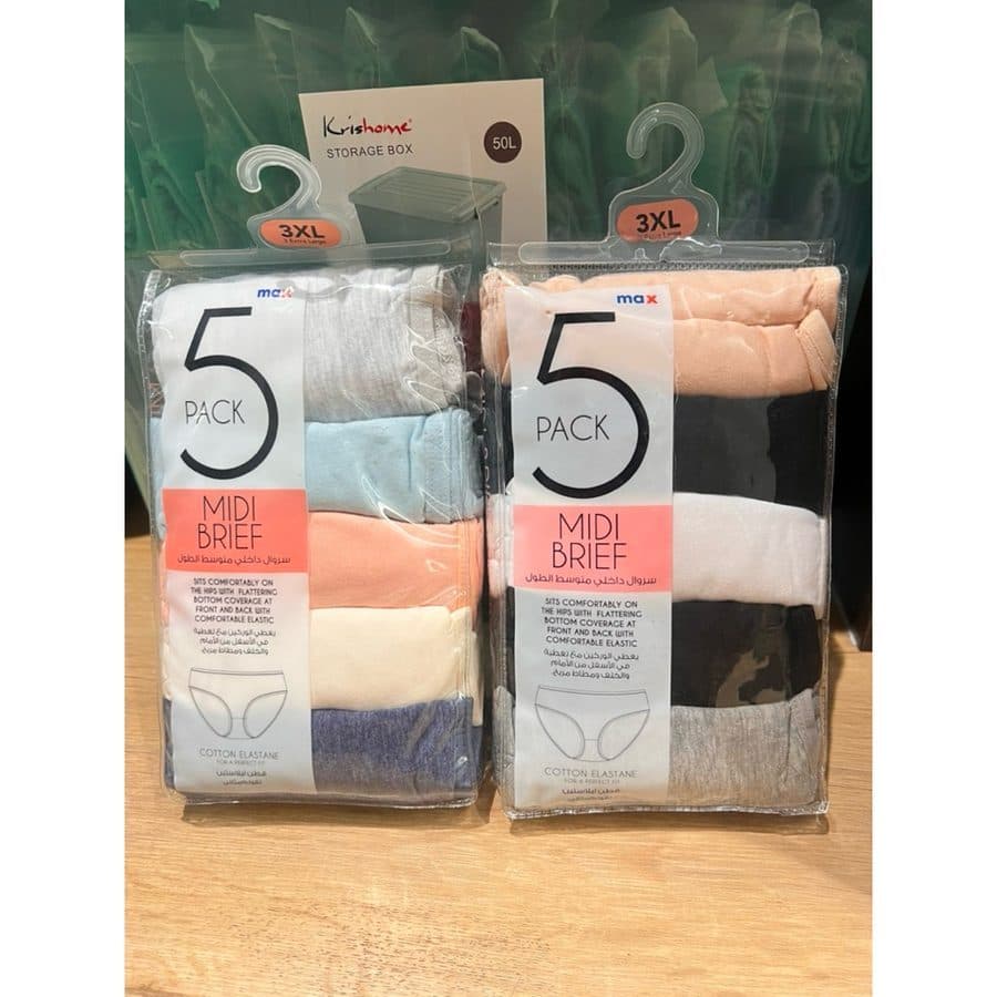 MAX SALE, 5 Pack Midi Brief